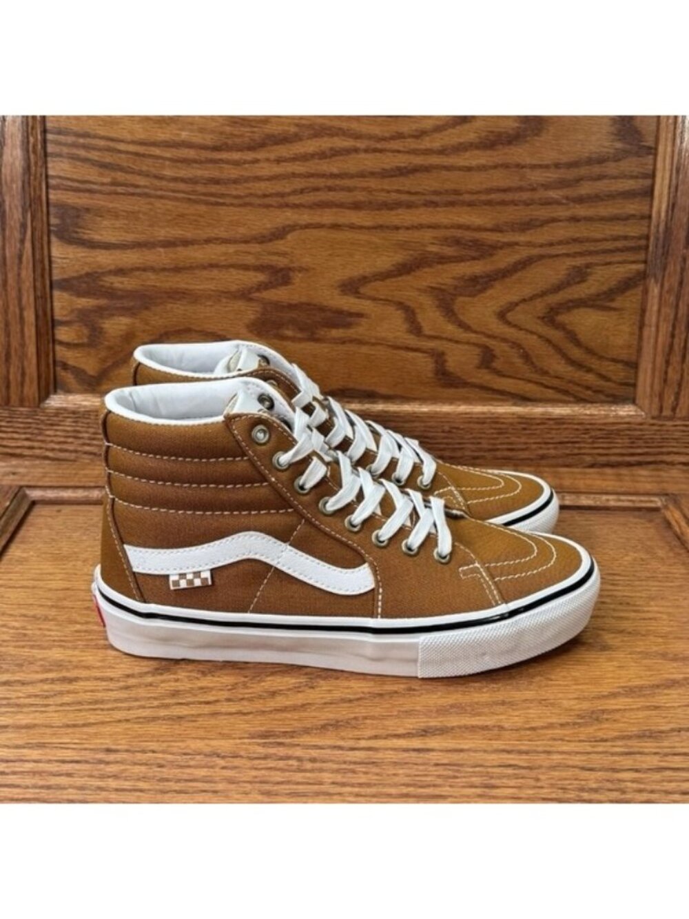 Vans Skate Sk8 Hi Women Size 8 Canvas Golden Brown Popcush 062026 - Picture 3 of 9